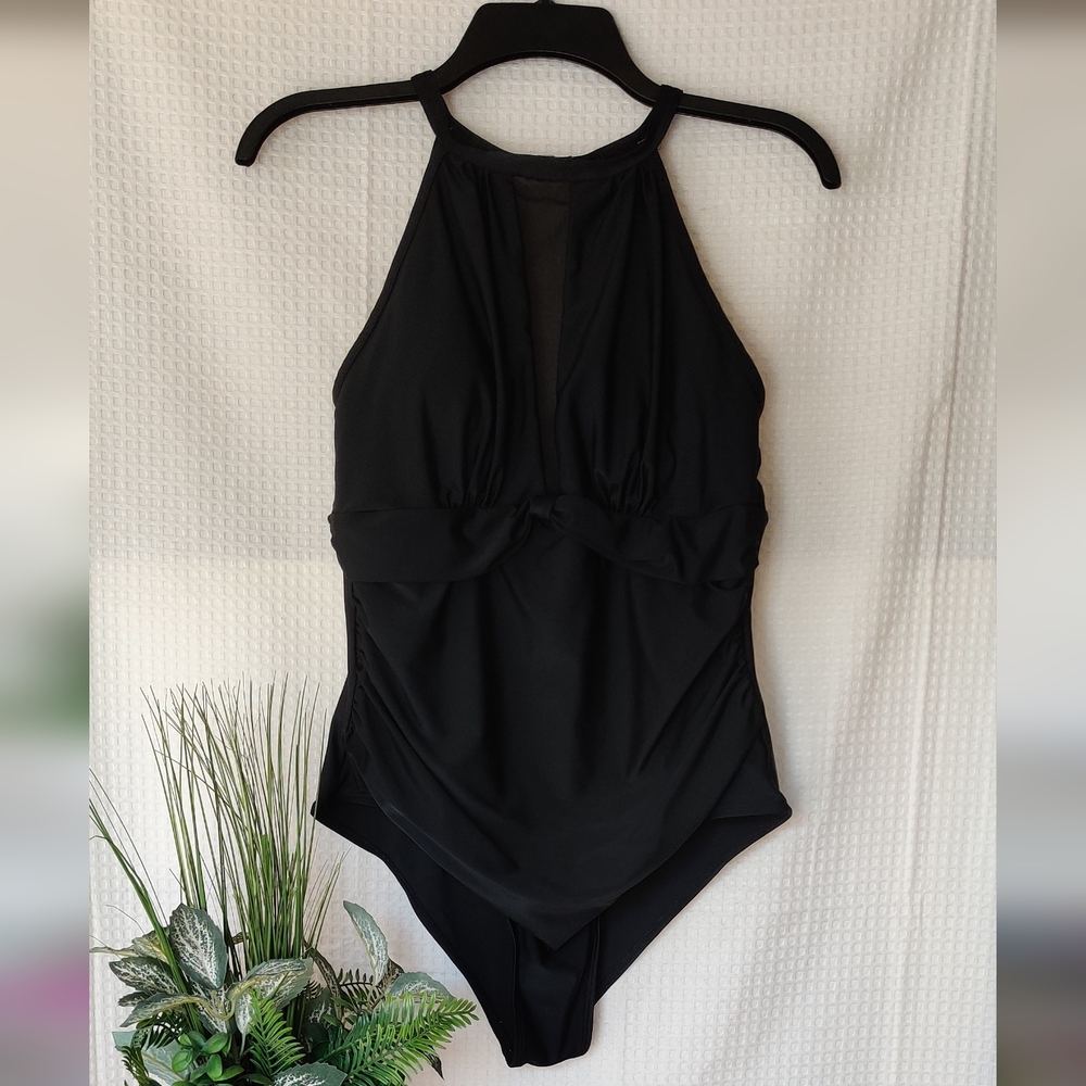 Black Halter One-Piece Swimsuit